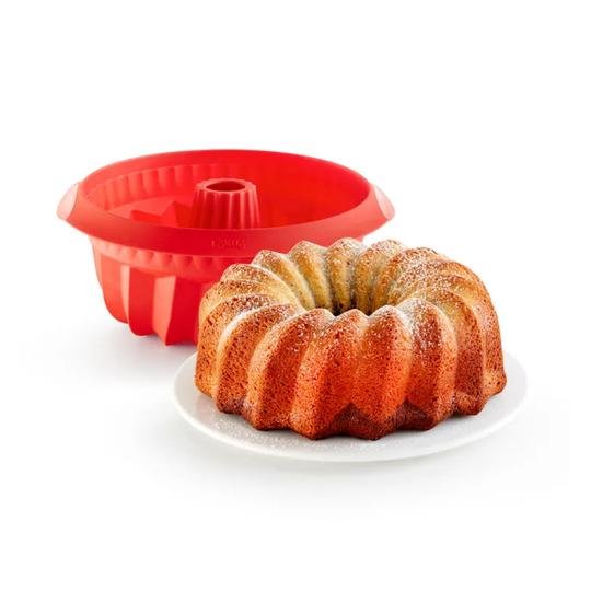 Lekue Deep Savarin Cake Kırmızı Silikon Savarin Kek Kalıbı 22 cm