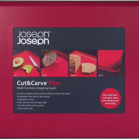  Joseph Joseph 60004 Cut&Carve Plus Kırmızı Büyük Kesme Tahtası