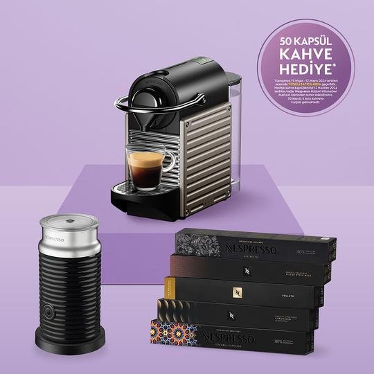 Nespresso C66T Pixie Titan Bundle Kapsül Kahve Makinesi